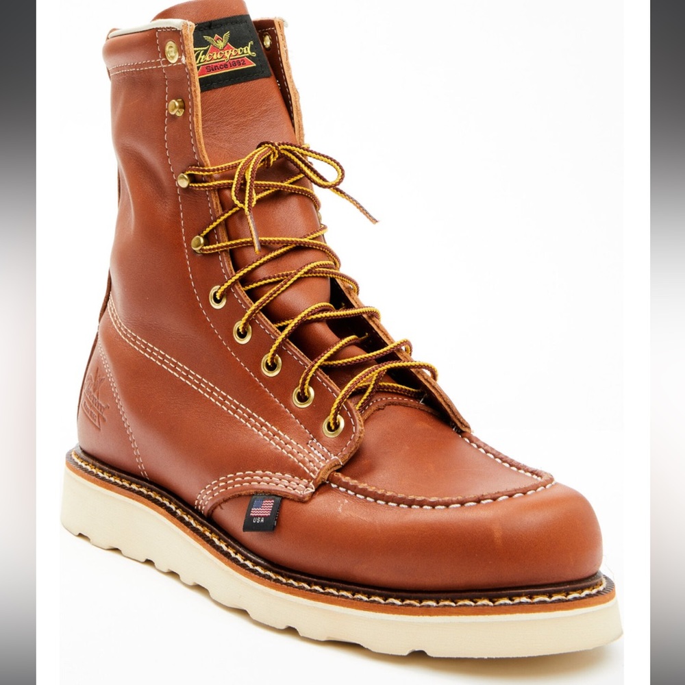 THOROGOOD MEN'S 8" AMERICAN HERITAGE MADE IN THE USA WEDGE SOLE WORK BOOTS